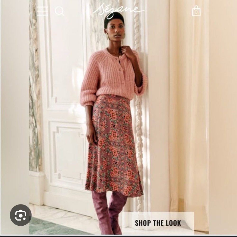 Sezane Tabata Skirt Purple Flowers - Size 8